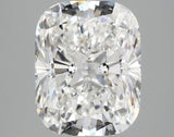Lab Grown Diamond Cushion 3.88ct EVS1 IGI Ratio 1:30 14k Yellow Gold Baguette Hidden Halo