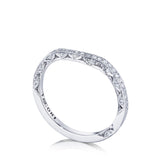 Curve with Pavé Diamonds Wedding Band