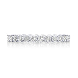Round Bezel Droplet Wedding Band with Diamond