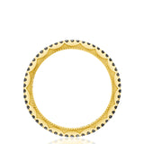 Crescent Crown Ring with Black Diamond