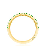 Crescent Crown Ring with Emerald