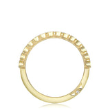 Round Bezel Droplet Wedding Band with Diamond