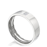 Bezel Set Diamond Wedding Band in High Polish Finish