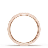 Diamond Faceted - Partial Coverage Wedding Band in Satin Finish  - 4mm