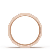 Diamond Faceted - Partial Coverage Wedding Band in High Polish  - 6mm