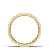 Diamond Faceted - Partial Coverage Wedding Band in High Polish  - 6mm