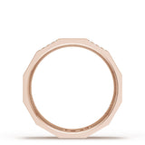 Diamond Faceted - Partial Coverage Wedding Band in Satin Finish  - 6mm