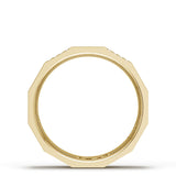 Diamond Faceted - Partial Coverage Wedding Band in Satin Finish  - 6mm