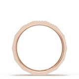 Diamond Faceted - Full Coverage Wedding Band in High Polish  - 4mm
