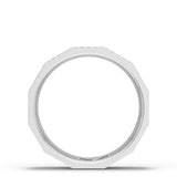 Diamond Faceted - Full Coverage Wedding Band in High Polish  - 6mm