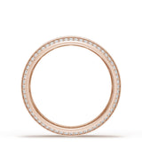 Bevel Edge Diamond Wedding Band in Brushed Finish - 5mm