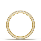Bevel Edge Diamond Wedding Band in Brushed Finish - 5mm