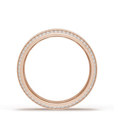 Bevel Edge Diamond Wedding Band in Brushed Finish - 7mm