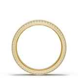 Bevel Edge Diamond Wedding Band in Brushed Finish - 7mm