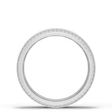 Bevel Edge Diamond Wedding Band in Brushed Finish - 7mm
