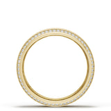 Bevel Edge Diamond Wedding Band in Satin Finish - 7mm