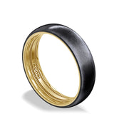 Titanium Two-Tone Round Wedding Band - 6mm