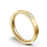 Bezel Set Diamond Wedding Band in High Polish