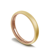 Classic Two-Tone Rounded Wedding Band in Satin Finish