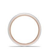 Classic Two-Tone Rounded Wedding Band in Brushed Finish
