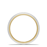 Classic Two-Tone Rounded Wedding Band in Brushed Finish