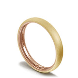 Classic Two-Tone Rounded Wedding Band in Brushed Finish