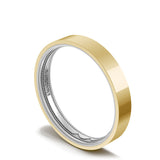 Classic Two-Tone Flat Wedding Band in High Polish