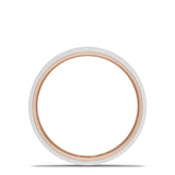 Classic Two-Tone Flat Wedding Band in Brushed Finish