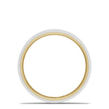 Classic Two-Tone Flat Wedding Band in Brushed Finish