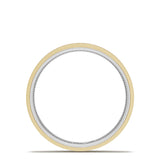 Classic Two-Tone Flat Wedding Band in Brushed Finish