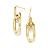 "Double Link Earrings, Milgrain"