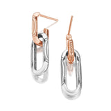 "Double Link Earrings, Milgrain Two-Tone"