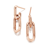 "Double Link Earrings, Milgrain"