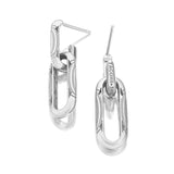 "Double Link Earrings, Milgrain"