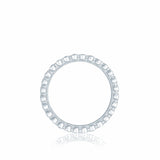 Round Bezel Droplet Wedding Band with Diamond