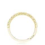 Round Bezel Droplet Wedding Band with Ruby