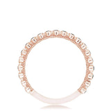 Round Bezel Droplet Wedding Band with Black Diamond