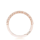 Round Bezel Droplet Wedding Band with Black Diamond
