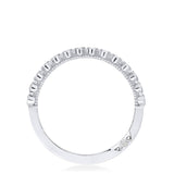 Round Bezel Droplet Wedding Band with Black Diamond