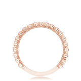 Round Bezel Droplet Wedding Band with Pink Sapphire