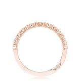 Round Bezel Droplet Wedding Band with Pink Sapphire