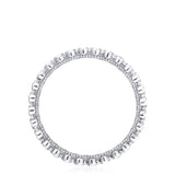 Round Bezel Droplet Wedding Band with Sapphire