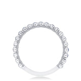 Round Bezel Droplet Wedding Band with Sapphire