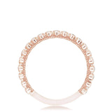 Round Bezel Droplet Wedding Band with Diamond