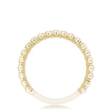 Round Bezel Droplet Wedding Band with Diamond