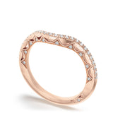 French Pavé Diamond Contour Wedding Band