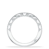 French Pavé Diamond Contour Wedding Band