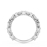 "Carré and Round Diamond Wedding Band, 4.00mm"