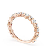 "Carré and Round Diamond Wedding Band, 4.00mm"