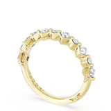 "Carré and Round Diamond Wedding Band, 4.00mm"